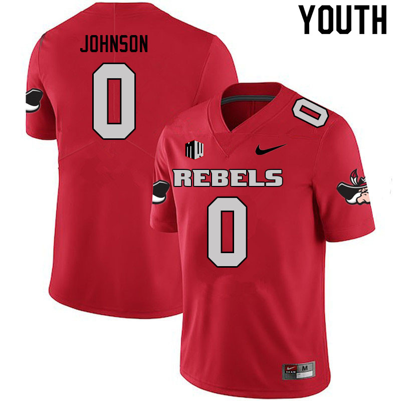 Youth #0 Ricky Johnson UNLV Rebels College Football Jerseys Sale-Scarlet - Click Image to Close